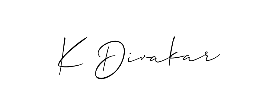Make a short K Divakar signature style. Manage your documents anywhere anytime using Allison_Script. Create and add eSignatures, submit forms, share and send files easily. K Divakar signature style 2 images and pictures png