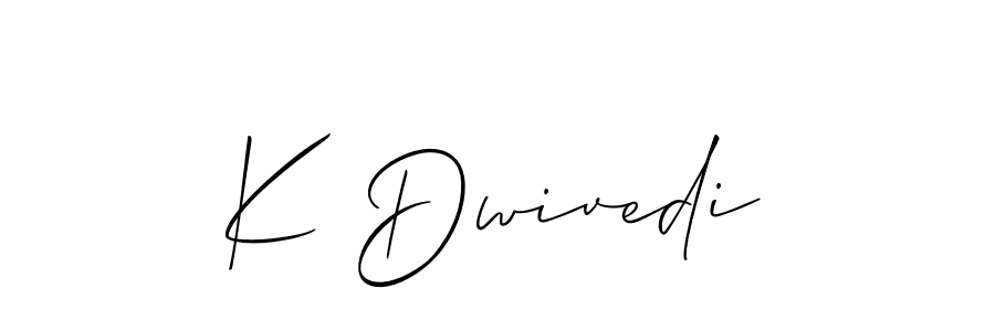 You should practise on your own different ways (Allison_Script) to write your name (K Dwivedi) in signature. don't let someone else do it for you. K Dwivedi signature style 2 images and pictures png