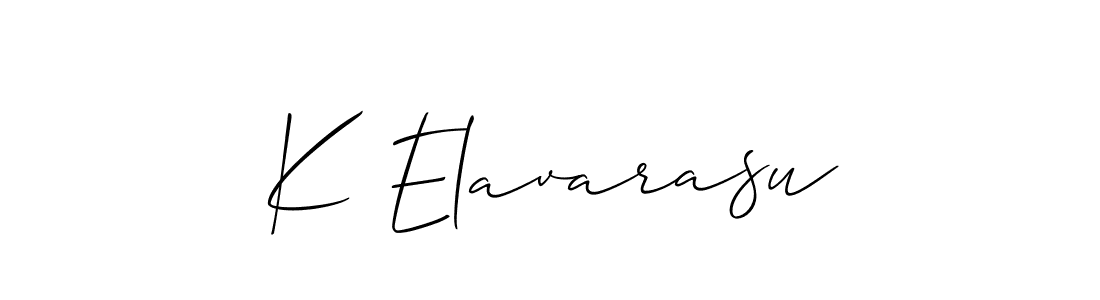 Use a signature maker to create a handwritten signature online. With this signature software, you can design (Allison_Script) your own signature for name K Elavarasu. K Elavarasu signature style 2 images and pictures png