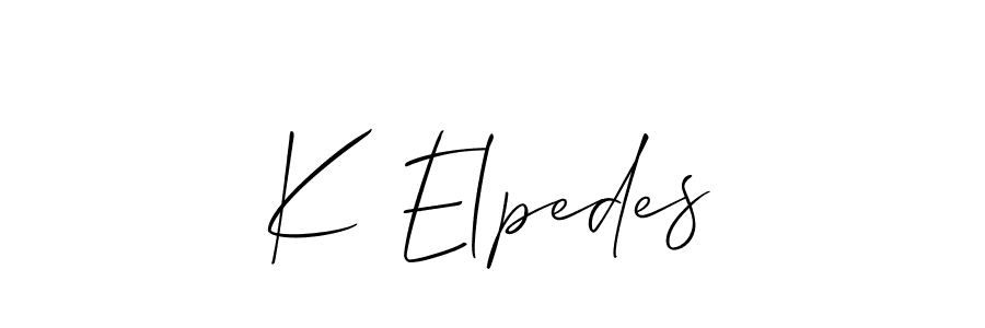 Make a beautiful signature design for name K Elpedes. With this signature (Allison_Script) style, you can create a handwritten signature for free. K Elpedes signature style 2 images and pictures png