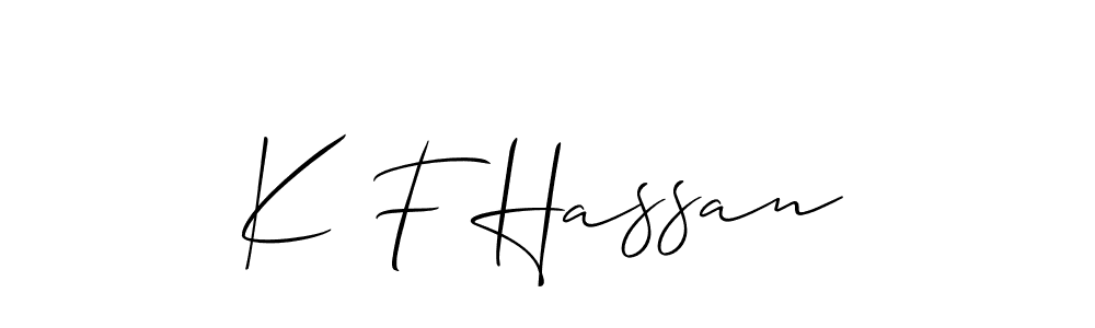 Create a beautiful signature design for name K F Hassan. With this signature (Allison_Script) fonts, you can make a handwritten signature for free. K F Hassan signature style 2 images and pictures png