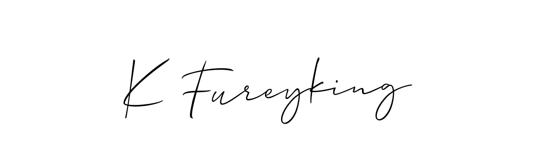 Design your own signature with our free online signature maker. With this signature software, you can create a handwritten (Allison_Script) signature for name K Fureyking. K Fureyking signature style 2 images and pictures png