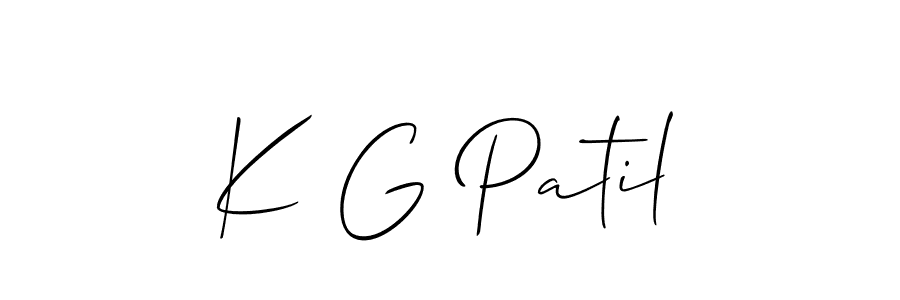 You should practise on your own different ways (Allison_Script) to write your name (K G Patil) in signature. don't let someone else do it for you. K G Patil signature style 2 images and pictures png