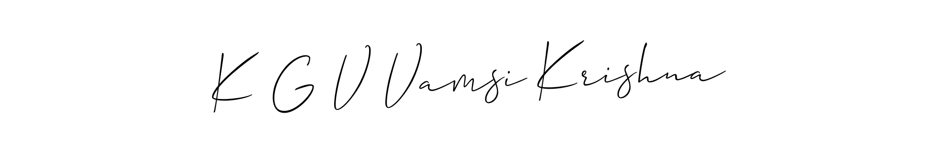 Create a beautiful signature design for name K G V Vamsi Krishna. With this signature (Allison_Script) fonts, you can make a handwritten signature for free. K G V Vamsi Krishna signature style 2 images and pictures png