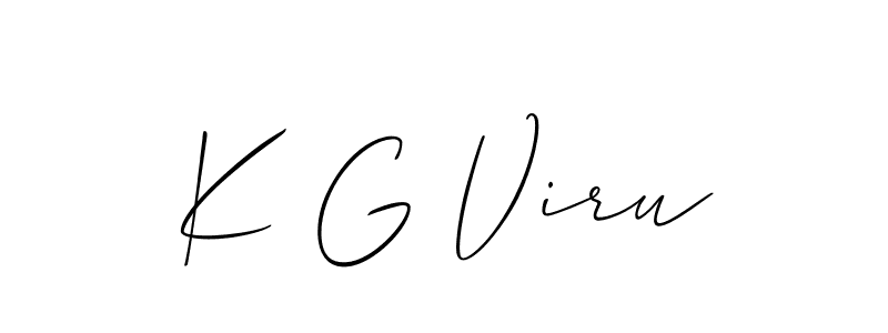 Here are the top 10 professional signature styles for the name K G Viru. These are the best autograph styles you can use for your name. K G Viru signature style 2 images and pictures png