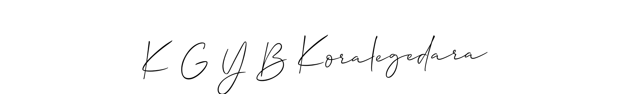This is the best signature style for the K G Y B Koralegedara name. Also you like these signature font (Allison_Script). Mix name signature. K G Y B Koralegedara signature style 2 images and pictures png