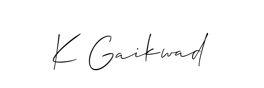 You should practise on your own different ways (Allison_Script) to write your name (K Gaikwad) in signature. don't let someone else do it for you. K Gaikwad signature style 2 images and pictures png