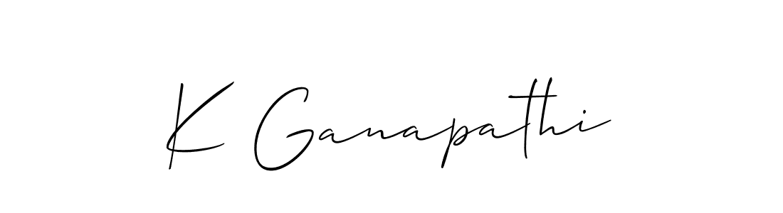 You should practise on your own different ways (Allison_Script) to write your name (K Ganapathi) in signature. don't let someone else do it for you. K Ganapathi signature style 2 images and pictures png