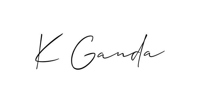 Use a signature maker to create a handwritten signature online. With this signature software, you can design (Allison_Script) your own signature for name K Ganda. K Ganda signature style 2 images and pictures png