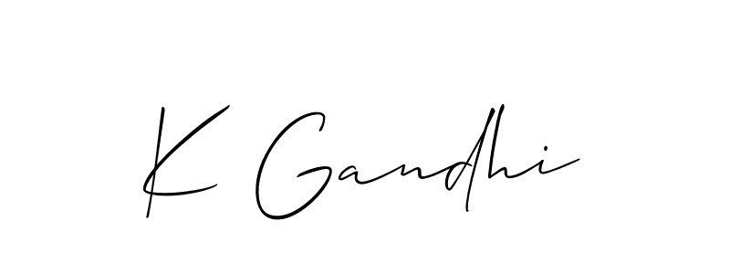 Make a beautiful signature design for name K Gandhi. With this signature (Allison_Script) style, you can create a handwritten signature for free. K Gandhi signature style 2 images and pictures png