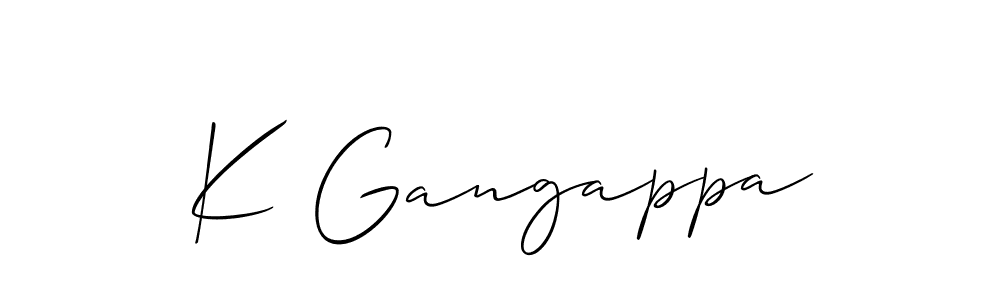Make a beautiful signature design for name K Gangappa. With this signature (Allison_Script) style, you can create a handwritten signature for free. K Gangappa signature style 2 images and pictures png