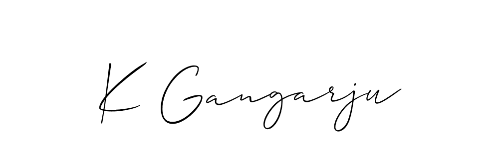 Make a beautiful signature design for name K Gangarju. With this signature (Allison_Script) style, you can create a handwritten signature for free. K Gangarju signature style 2 images and pictures png