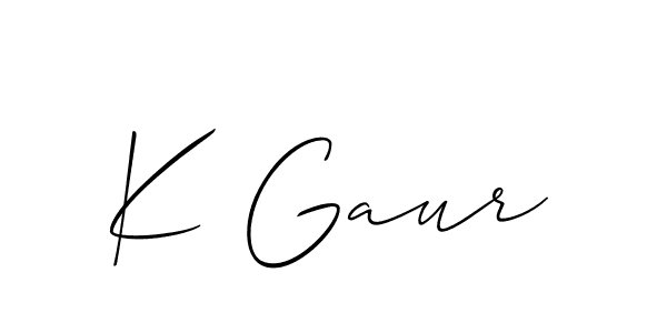 K Gaur stylish signature style. Best Handwritten Sign (Allison_Script) for my name. Handwritten Signature Collection Ideas for my name K Gaur. K Gaur signature style 2 images and pictures png