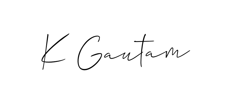 How to make K Gautam signature? Allison_Script is a professional autograph style. Create handwritten signature for K Gautam name. K Gautam signature style 2 images and pictures png