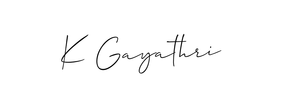 Make a beautiful signature design for name K Gayathri. With this signature (Allison_Script) style, you can create a handwritten signature for free. K Gayathri signature style 2 images and pictures png