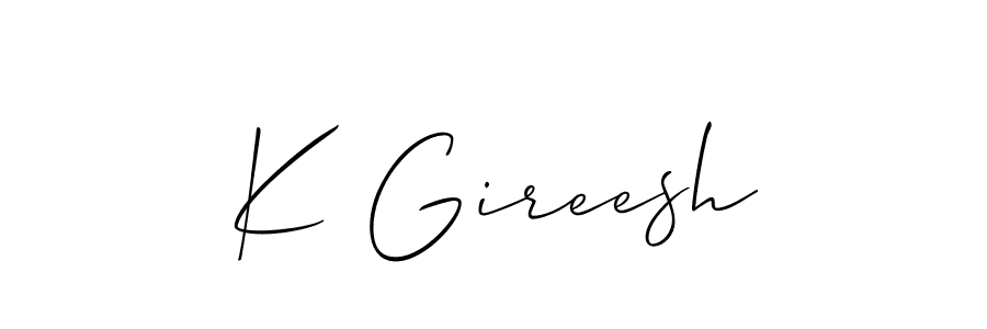 Best and Professional Signature Style for K Gireesh. Allison_Script Best Signature Style Collection. K Gireesh signature style 2 images and pictures png