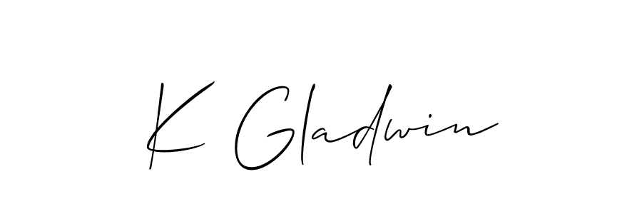Make a short K Gladwin signature style. Manage your documents anywhere anytime using Allison_Script. Create and add eSignatures, submit forms, share and send files easily. K Gladwin signature style 2 images and pictures png