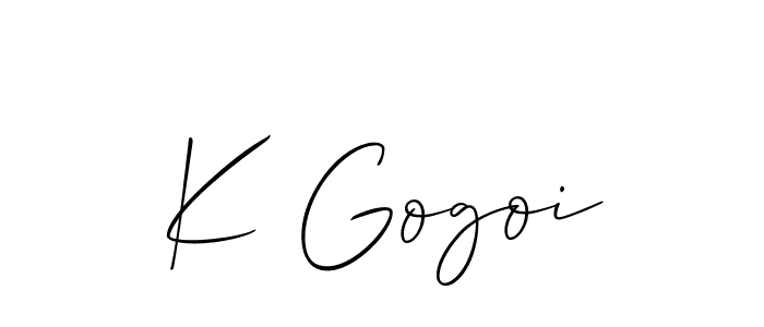if you are searching for the best signature style for your name K Gogoi. so please give up your signature search. here we have designed multiple signature styles  using Allison_Script. K Gogoi signature style 2 images and pictures png