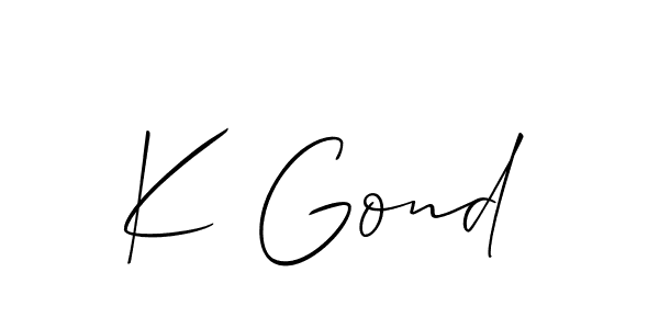 K Gond stylish signature style. Best Handwritten Sign (Allison_Script) for my name. Handwritten Signature Collection Ideas for my name K Gond. K Gond signature style 2 images and pictures png