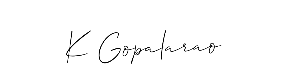 Create a beautiful signature design for name K Gopalarao. With this signature (Allison_Script) fonts, you can make a handwritten signature for free. K Gopalarao signature style 2 images and pictures png