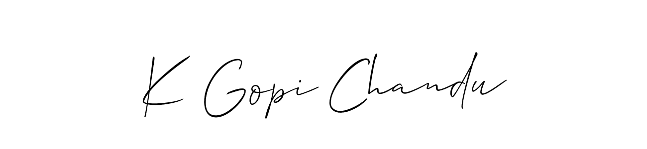 How to make K Gopi Chandu name signature. Use Allison_Script style for creating short signs online. This is the latest handwritten sign. K Gopi Chandu signature style 2 images and pictures png