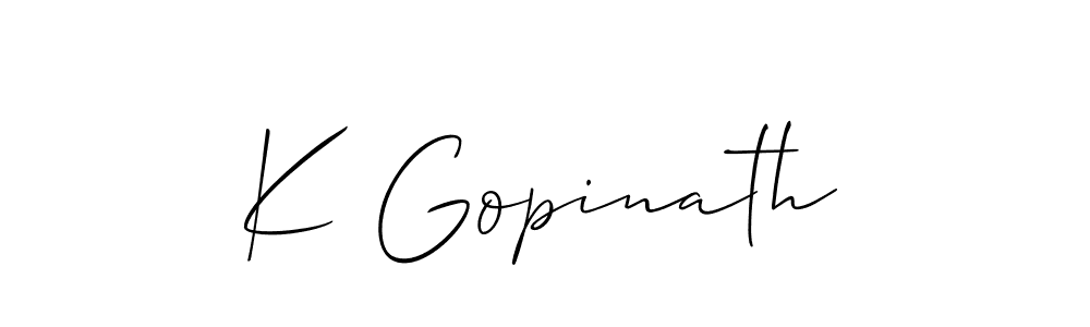 Make a beautiful signature design for name K Gopinath. With this signature (Allison_Script) style, you can create a handwritten signature for free. K Gopinath signature style 2 images and pictures png