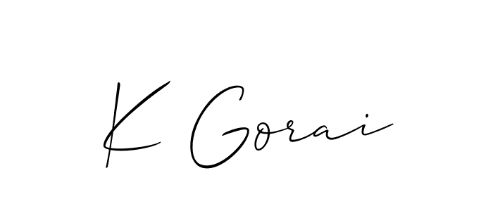 How to Draw K Gorai signature style? Allison_Script is a latest design signature styles for name K Gorai. K Gorai signature style 2 images and pictures png
