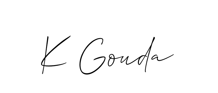 How to make K Gouda signature? Allison_Script is a professional autograph style. Create handwritten signature for K Gouda name. K Gouda signature style 2 images and pictures png