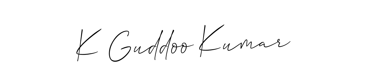 It looks lik you need a new signature style for name K Guddoo Kumar. Design unique handwritten (Allison_Script) signature with our free signature maker in just a few clicks. K Guddoo Kumar signature style 2 images and pictures png