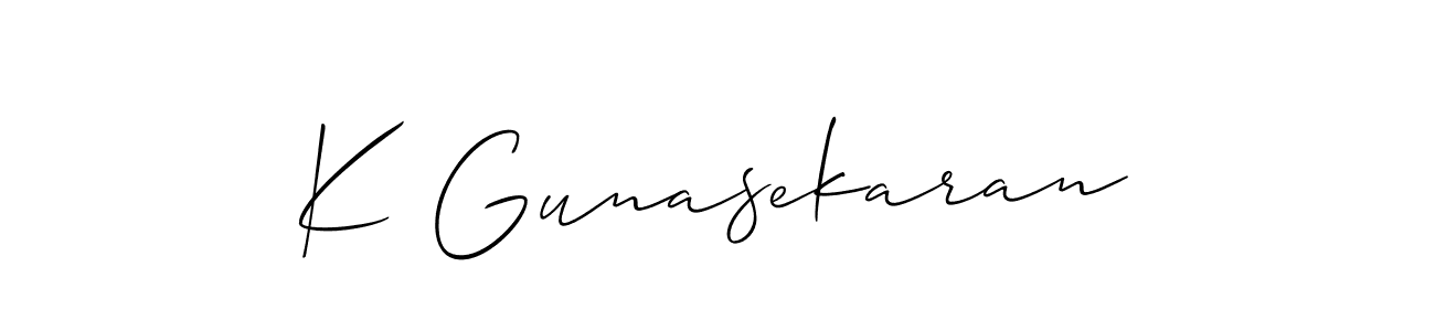 Similarly Allison_Script is the best handwritten signature design. Signature creator online .You can use it as an online autograph creator for name K Gunasekaran. K Gunasekaran signature style 2 images and pictures png