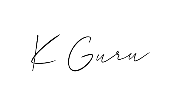 K Guru stylish signature style. Best Handwritten Sign (Allison_Script) for my name. Handwritten Signature Collection Ideas for my name K Guru. K Guru signature style 2 images and pictures png