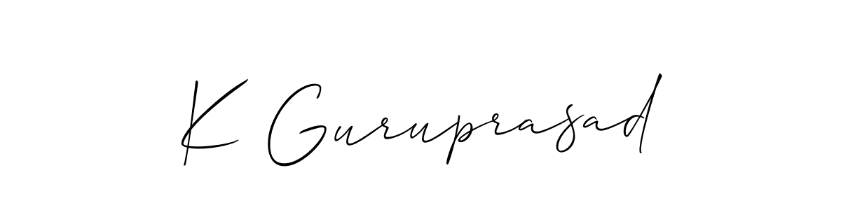Design your own signature with our free online signature maker. With this signature software, you can create a handwritten (Allison_Script) signature for name K Guruprasad. K Guruprasad signature style 2 images and pictures png