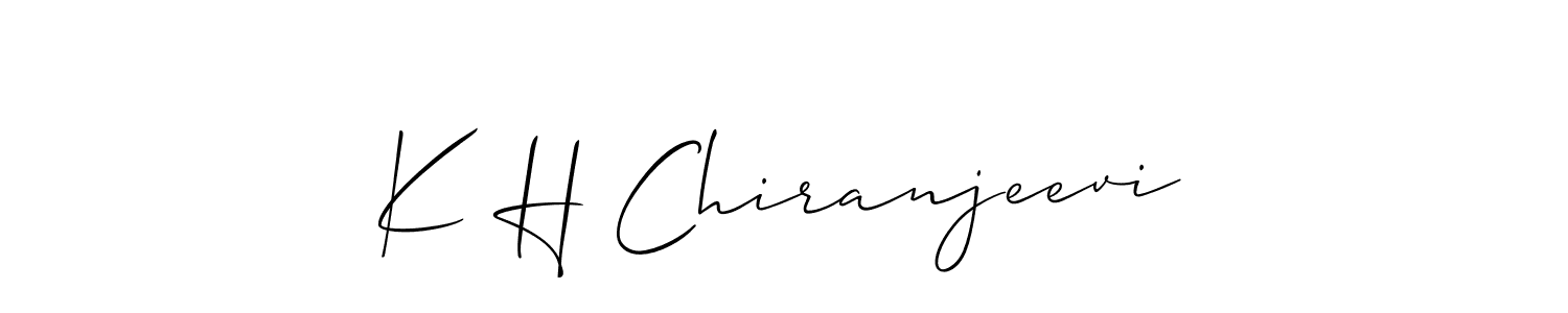 Make a beautiful signature design for name K H Chiranjeevi. With this signature (Allison_Script) style, you can create a handwritten signature for free. K H Chiranjeevi signature style 2 images and pictures png