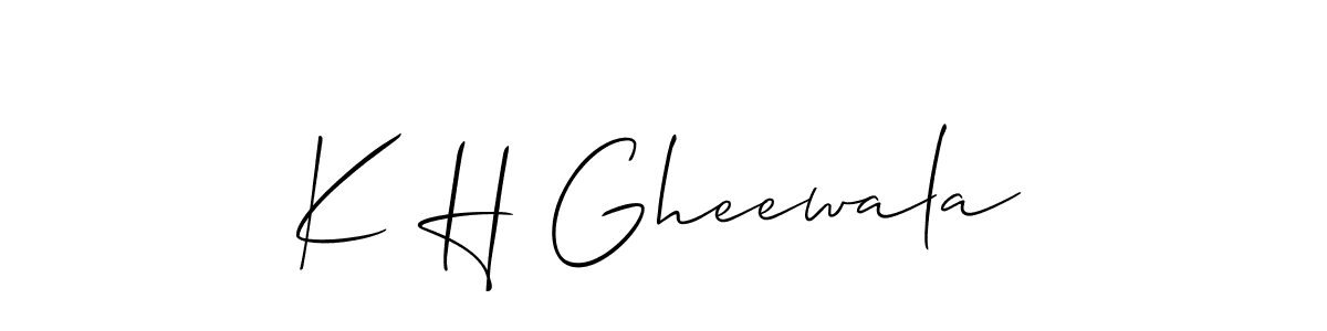 This is the best signature style for the K H Gheewala name. Also you like these signature font (Allison_Script). Mix name signature. K H Gheewala signature style 2 images and pictures png