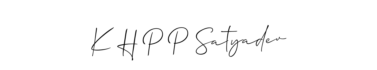 if you are searching for the best signature style for your name K H P P Satyadev. so please give up your signature search. here we have designed multiple signature styles  using Allison_Script. K H P P Satyadev signature style 2 images and pictures png