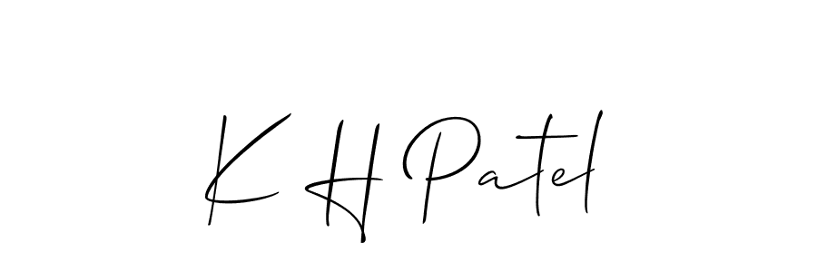 How to make K H Patel name signature. Use Allison_Script style for creating short signs online. This is the latest handwritten sign. K H Patel signature style 2 images and pictures png