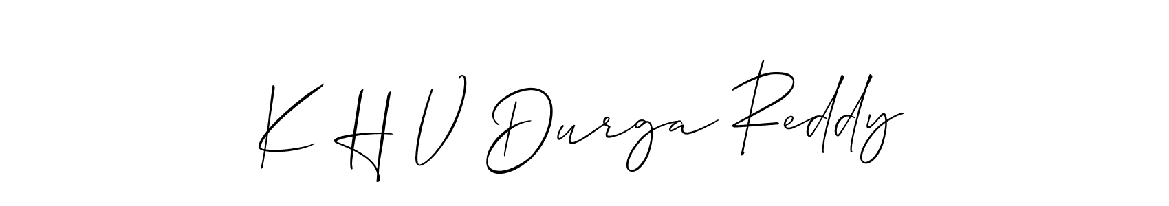 if you are searching for the best signature style for your name K H V Durga Reddy. so please give up your signature search. here we have designed multiple signature styles  using Allison_Script. K H V Durga Reddy signature style 2 images and pictures png