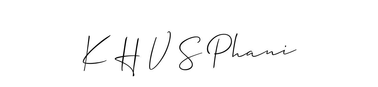 Make a beautiful signature design for name K H V S Phani. Use this online signature maker to create a handwritten signature for free. K H V S Phani signature style 2 images and pictures png