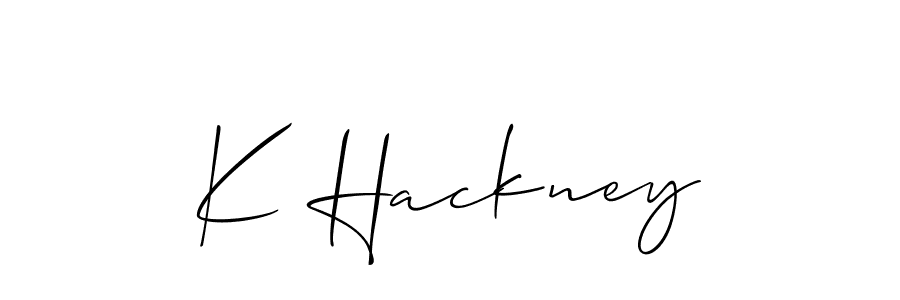 Allison_Script is a professional signature style that is perfect for those who want to add a touch of class to their signature. It is also a great choice for those who want to make their signature more unique. Get K Hackney name to fancy signature for free. K Hackney signature style 2 images and pictures png