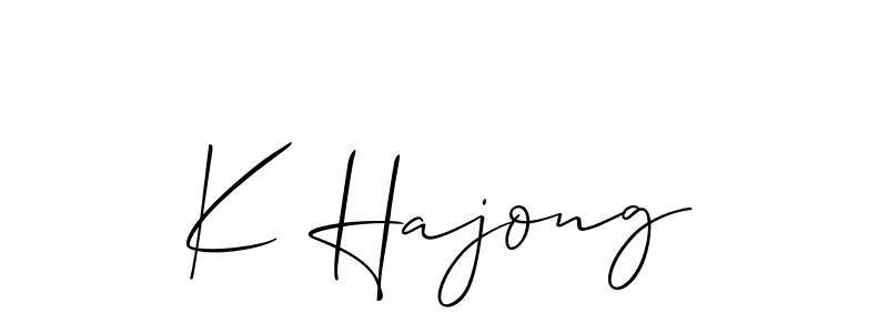 if you are searching for the best signature style for your name K Hajong. so please give up your signature search. here we have designed multiple signature styles  using Allison_Script. K Hajong signature style 2 images and pictures png