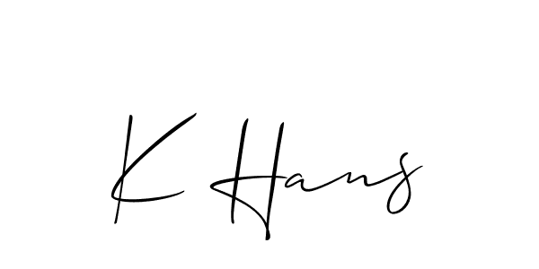if you are searching for the best signature style for your name K Hans. so please give up your signature search. here we have designed multiple signature styles  using Allison_Script. K Hans signature style 2 images and pictures png