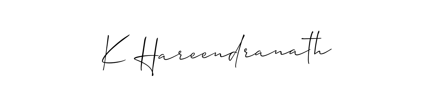 K Hareendranath stylish signature style. Best Handwritten Sign (Allison_Script) for my name. Handwritten Signature Collection Ideas for my name K Hareendranath. K Hareendranath signature style 2 images and pictures png