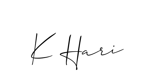 Use a signature maker to create a handwritten signature online. With this signature software, you can design (Allison_Script) your own signature for name K Hari. K Hari signature style 2 images and pictures png