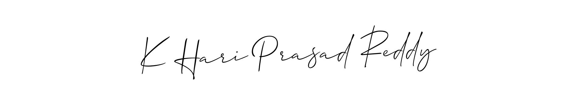 Also we have K Hari Prasad Reddy name is the best signature style. Create professional handwritten signature collection using Allison_Script autograph style. K Hari Prasad Reddy signature style 2 images and pictures png