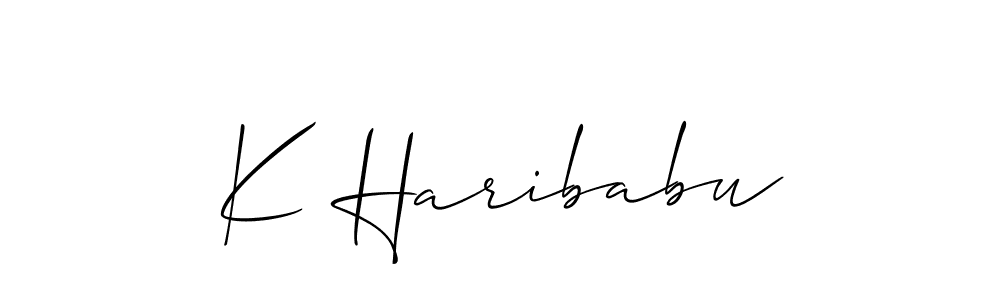 Use a signature maker to create a handwritten signature online. With this signature software, you can design (Allison_Script) your own signature for name K Haribabu. K Haribabu signature style 2 images and pictures png