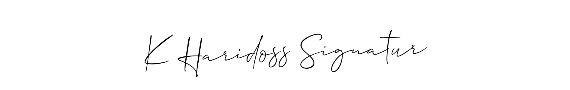 Also You can easily find your signature by using the search form. We will create K Haridoss Signatur name handwritten signature images for you free of cost using Allison_Script sign style. K Haridoss Signatur signature style 2 images and pictures png
