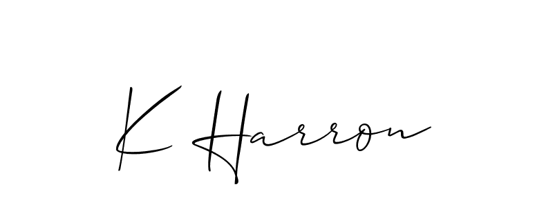 Use a signature maker to create a handwritten signature online. With this signature software, you can design (Allison_Script) your own signature for name K Harron. K Harron signature style 2 images and pictures png