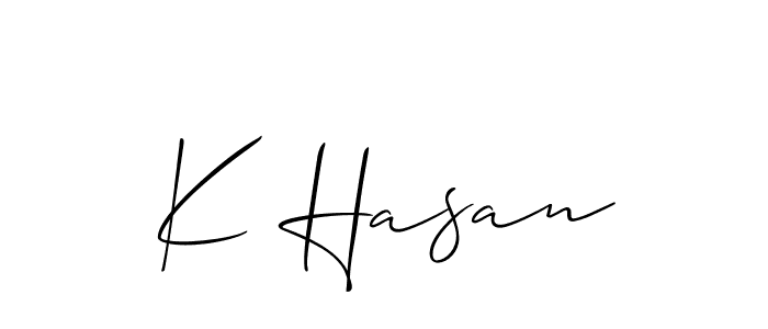 How to Draw K Hasan signature style? Allison_Script is a latest design signature styles for name K Hasan. K Hasan signature style 2 images and pictures png