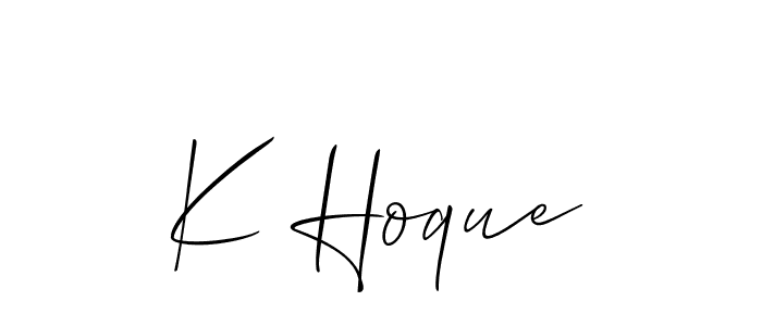 How to Draw K Hoque signature style? Allison_Script is a latest design signature styles for name K Hoque. K Hoque signature style 2 images and pictures png