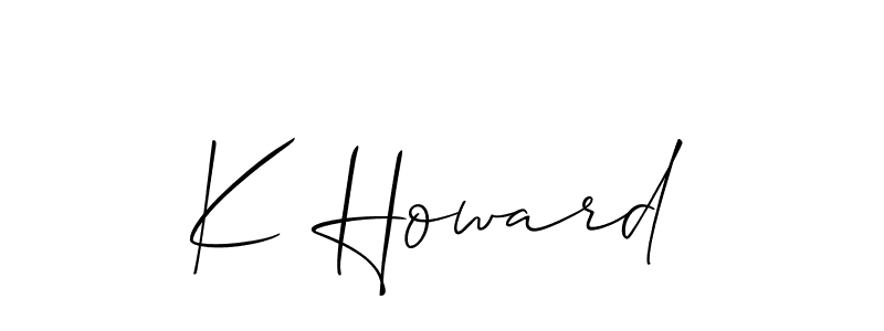 Allison_Script is a professional signature style that is perfect for those who want to add a touch of class to their signature. It is also a great choice for those who want to make their signature more unique. Get K Howard name to fancy signature for free. K Howard signature style 2 images and pictures png